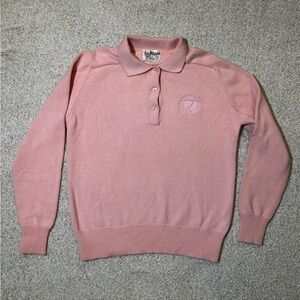 Vintage 80s La Mode 100% Cotton Ribbed Polo Sweater Size S